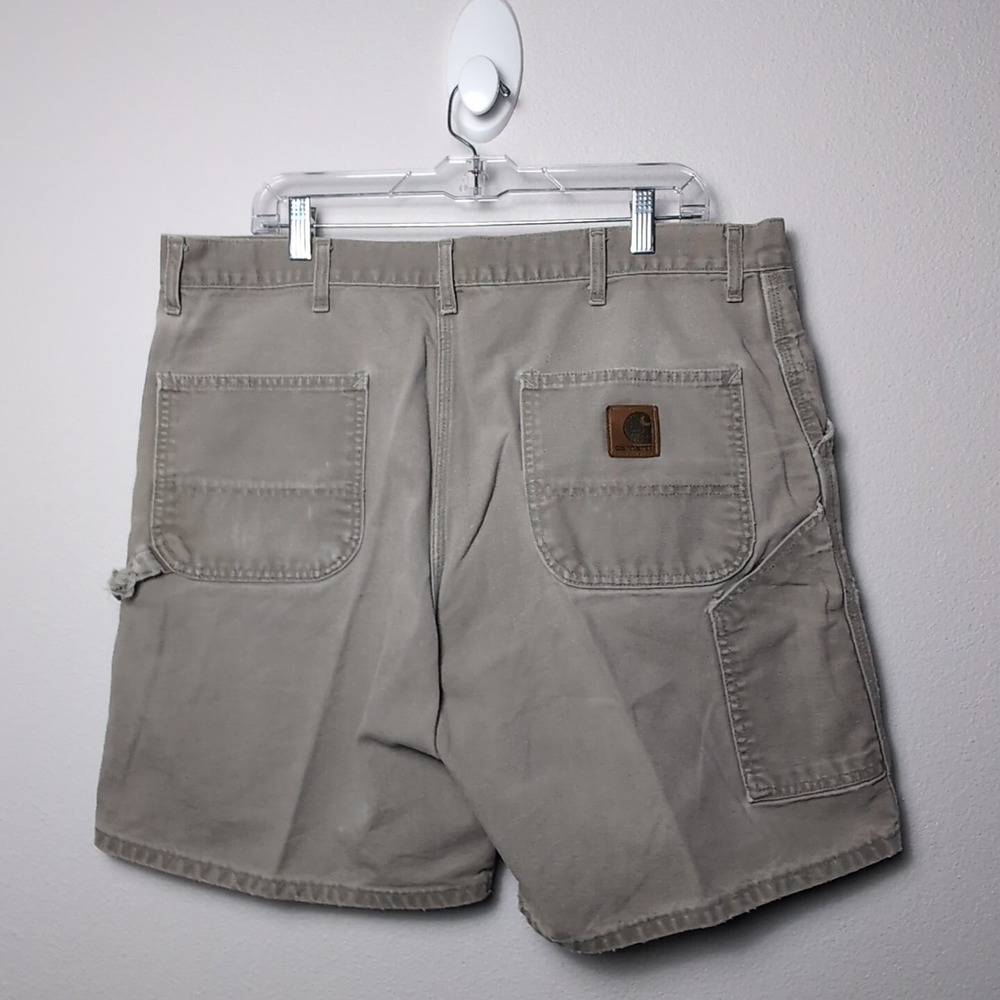 Vintage Carhartt Carpenter Short Men's 40x7.5 Gray B25 DES 90s Distressed - Picture 2 of 14